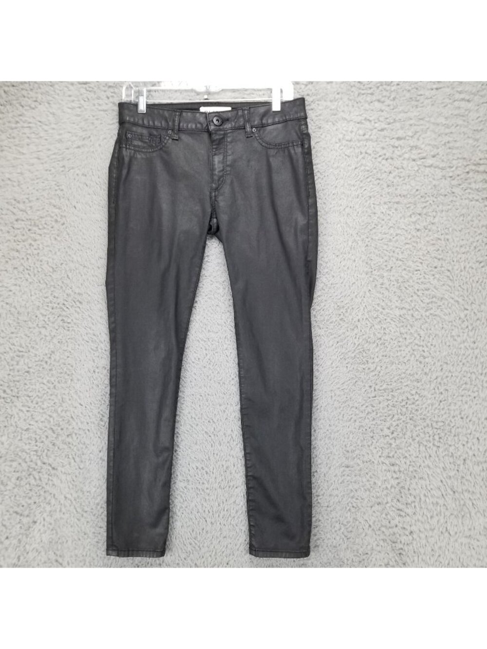 DL1961 Jeans Womens 29 Emma Black Stretch Coated Denim Power Leggings